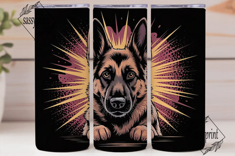 German Shepherd Dog 20oz Tumbler Wrap Sublimation sassyprint 