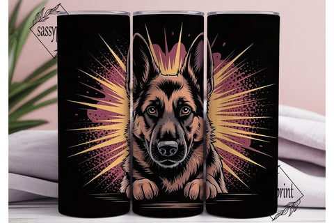 German Shepherd Dog 20oz Tumbler Wrap Sublimation sassyprint 