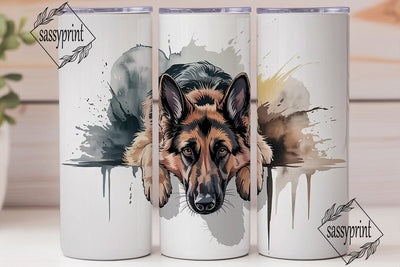 German Shepherd Dog 20oz Tumbler Wrap Sublimation sassyprint 