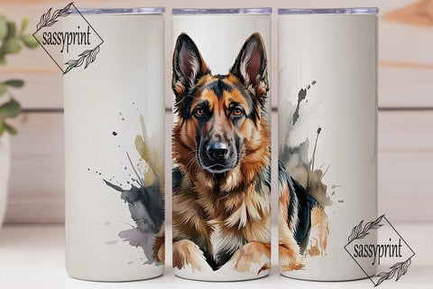 German Shepherd Dog 20oz Tumbler Wrap Sublimation sassyprint 