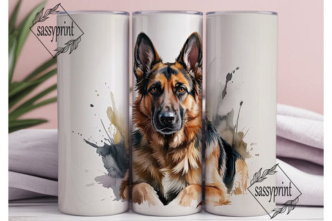 German Shepherd Dog 20oz Tumbler Wrap Sublimation sassyprint 
