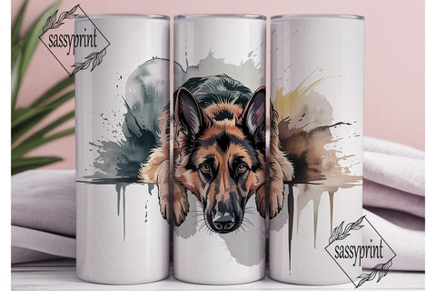 German Shepherd Dog 20oz Tumbler Wrap Sublimation sassyprint 