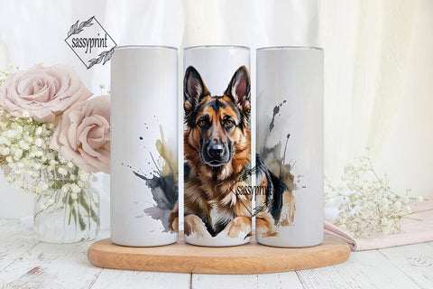 German Shepherd Dog 20oz Tumbler Wrap Sublimation sassyprint 