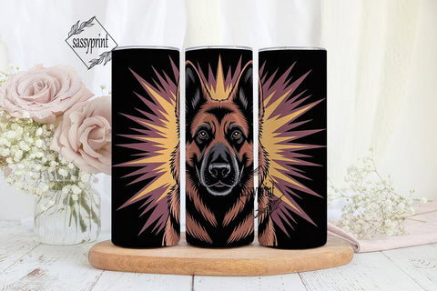 German Shepherd Dog 20oz Tumbler Wrap Sublimation sassyprint 