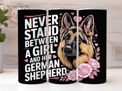 German Shepherd Girl 20oz Tumbler, Dog Lover, Girl And Dog, Tumbler Wrap, Sublimation Design, Pet Protector, 20oz Tumbler Sublimation Lara' s Designs 