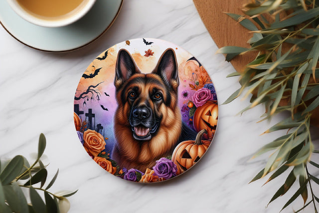 German Shepherd Halloween Coaster Sublimation PNG Sublimation BijouBay 