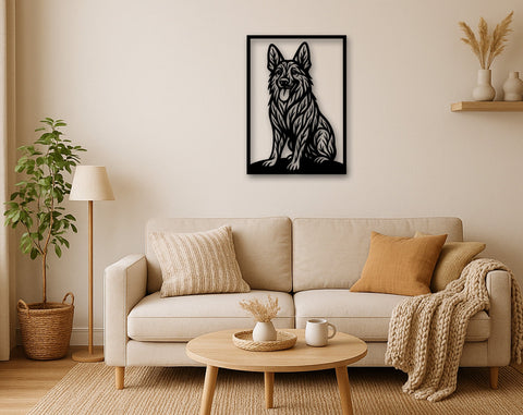 German Shepherd Laser SVG, Cute Dog Laser Cut, Pet Lover Design, Digital Download, Dog Art, Laser Engraving File SVG HappyDesignStudio 