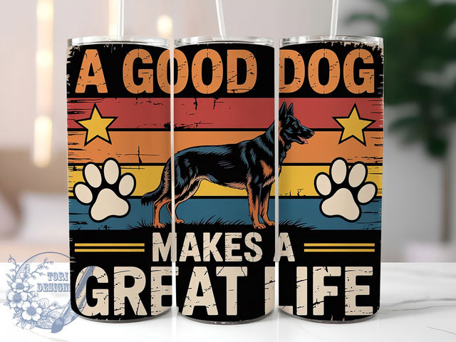 German Shepherd Life 20oz Tumbler, Dog Lover, Great Life, Tumbler Wrap, Sublimation Design, Pet Companion, 20oz Tumbler Sublimation ToriDesigns 