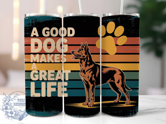 German Shepherd Life 20oz Tumbler, Dog Lover, Great Life, Tumbler Wrap, Sublimation Design, Pet Companion, 20oz Tumbler Sublimation ToriDesigns 