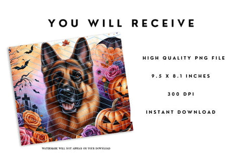 German Shepherd Mouse Pad - Halloween Dog Mousepad PNG Sublimation BijouBay 