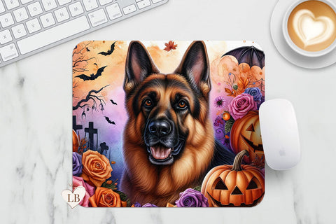 German Shepherd Mouse Pad - Halloween Dog Mousepad PNG Sublimation BijouBay 