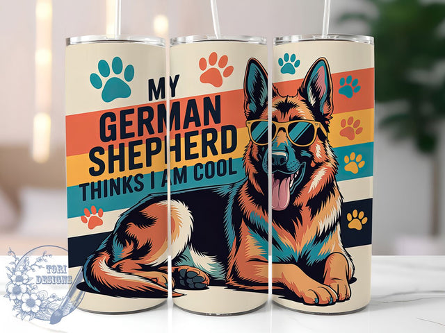 German Shepherd Owner 20oz Tumbler, Dog Lover, Cool Owner, Tumbler Wrap, Sublimation Design, Pet Companion, 20oz Tumbler Sublimation ToriDesigns 