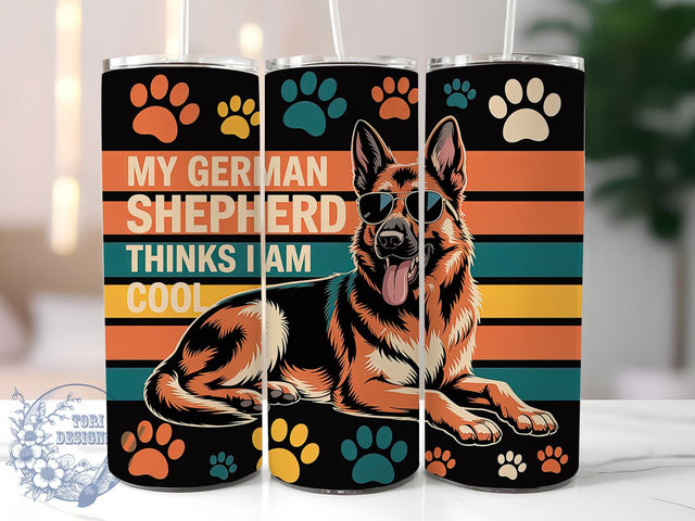 German Shepherd Owner 20oz Tumbler, Dog Lover, Cool Owner, Tumbler Wrap, Sublimation Design, Pet Companion, 20oz Tumbler Sublimation ToriDesigns 
