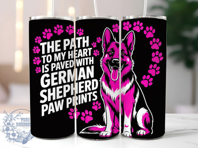 German Shepherd Paw 20oz Tumbler, Dog Lover, Paw Prints, Tumbler Wrap, Sublimation Design, Pet Companion, 20oz Tumbler Sublimation ToriDesigns 