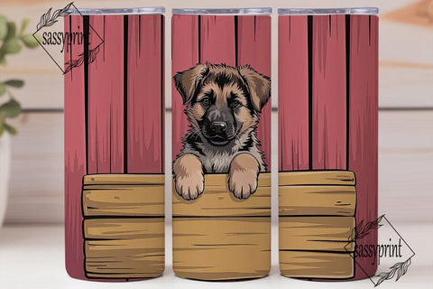 German Shepherd Puppy 20oz Tumbler Wrap Sublimation sassyprint 