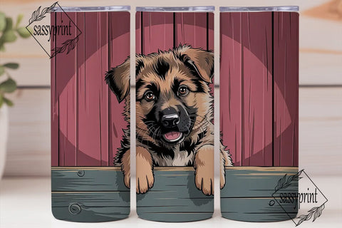 German Shepherd Puppy 20oz Tumbler Wrap Sublimation sassyprint 