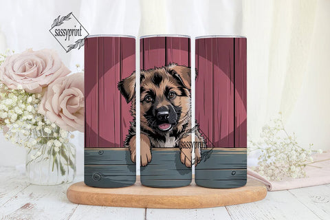 German Shepherd Puppy 20oz Tumbler Wrap Sublimation sassyprint 