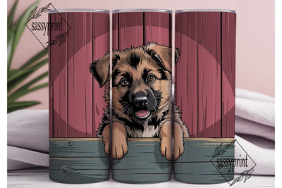 German Shepherd Puppy 20oz Tumbler Wrap Sublimation sassyprint 