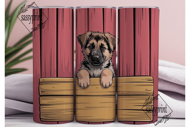 German Shepherd Puppy 20oz Tumbler Wrap Sublimation sassyprint 