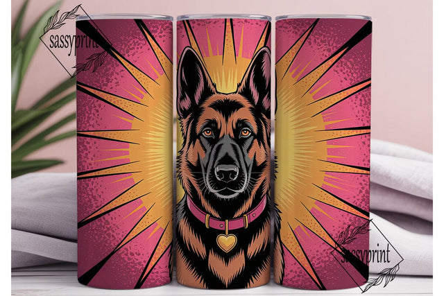 German Shepherd Sunburst 20oz Tumbler Sublimation sassyprint 