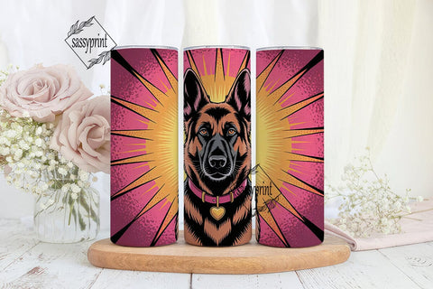 German Shepherd Sunburst 20oz Tumbler Sublimation sassyprint 