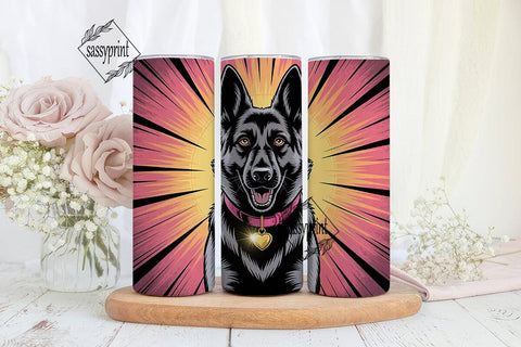 German Shepherd Sunburst 20oz Tumbler Sublimation sassyprint 