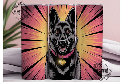 German Shepherd Sunburst 20oz Tumbler Sublimation sassyprint 