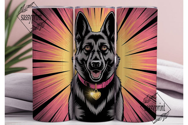 German Shepherd Sunburst 20oz Tumbler Sublimation sassyprint 