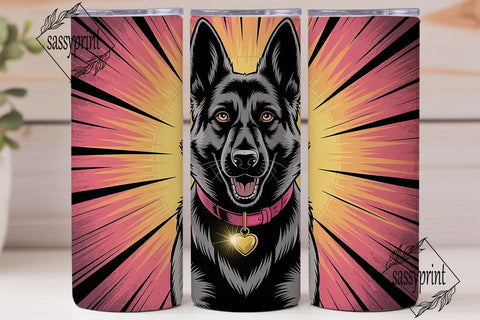 German Shepherd Sunburst 20oz Tumbler Sublimation sassyprint 