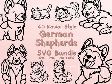 German Shepherd SVG Design Set SVG HalieKStudio 