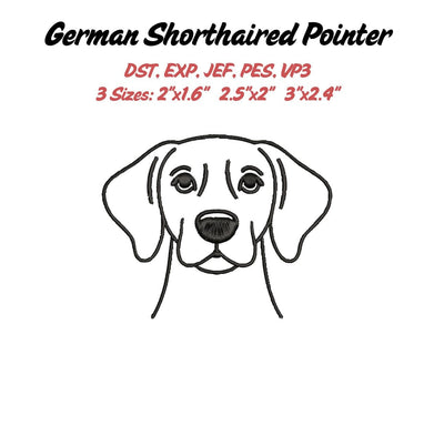 German Shorthaired Pointer Embroidery File Embroidery/Applique DESIGNS Stitched Haus 
