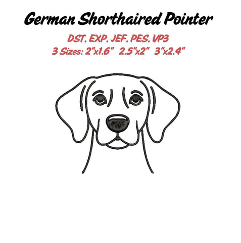 German Shorthaired Pointer Embroidery File Embroidery/Applique DESIGNS Stitched Haus 