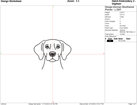 German Shorthaired Pointer Embroidery File Embroidery/Applique DESIGNS Stitched Haus 