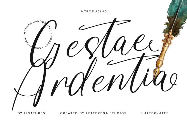 Gestae Ardentia - Modern Handwritten Font Letterena Studios 