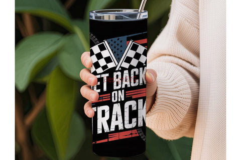 Get Back on Track Tumbler Wrap Sublimation DesignSVG 