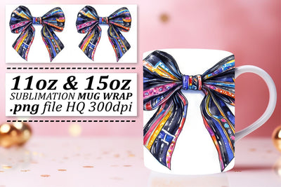 get creative! , Artistic designs for 11oz and 15oz mugs, Bow Sublimation afrosvg 