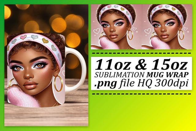get creative! , Artistic designs for 11oz and 15oz mugs, Love Girl Sublimation afrosvg 