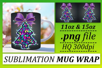 get creative! , Artistic designs for 11oz and 15oz mugs, Neon Xmas Sublimation afrosvg 