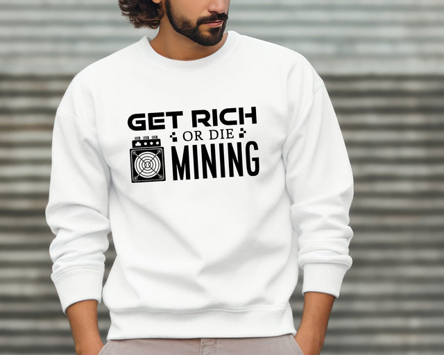 Get Rich Or Die Mining Funny ASIC Crypto Bitcoin Vector T-shirt Design Ai Png Svg Files, Cryptocurrency Ethereum Dogecoin svg files SVG DesignDestine 