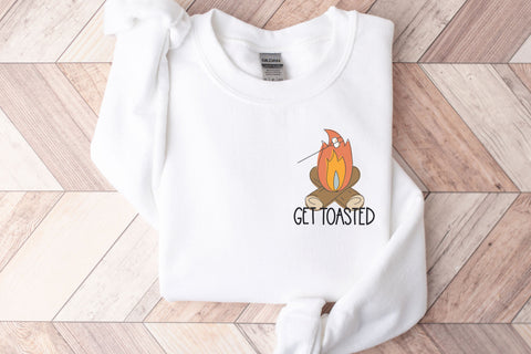 Get Toasted SVG file for Cricut, Funny Campfire Wine Tumbler, Sarcastic Camping PNG for Sublimation, Tshirts, Can Koozie, Can Cooler Design SVG Designing Digitals 