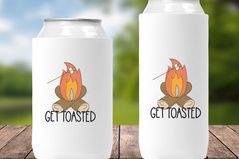 Get Toasted SVG file for Cricut, Funny Campfire Wine Tumbler, Sarcastic Camping PNG for Sublimation, Tshirts, Can Koozie, Can Cooler Design SVG Designing Digitals 