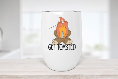 Get Toasted SVG file for Cricut, Funny Campfire Wine Tumbler, Sarcastic Camping PNG for Sublimation, Tshirts, Can Koozie, Can Cooler Design SVG Designing Digitals 