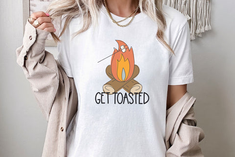 Get Toasted SVG file for Cricut, Funny Campfire Wine Tumbler, Sarcastic Camping PNG for Sublimation, Tshirts, Can Koozie, Can Cooler Design SVG Designing Digitals 