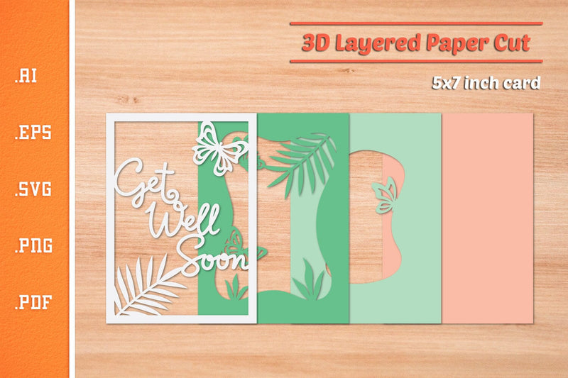Get Well Soon - 3D Layered Paper Cut SVG - So Fontsy