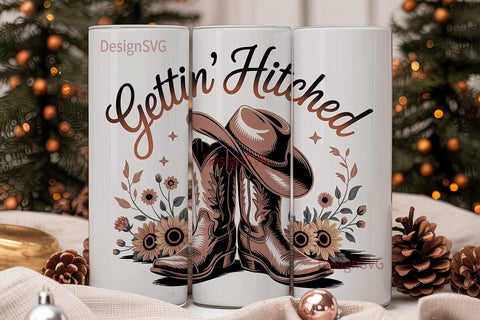 Gettin' Hitched 20oz Tumbler Wrap Sublimation DesignSVG 