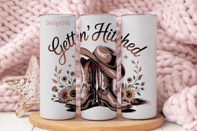 Gettin' Hitched 20oz Tumbler Wrap Sublimation DesignSVG 