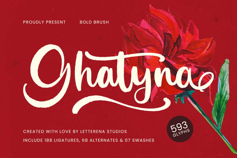 Ghatyna - Bold Brush Font Font Letterena Studios 