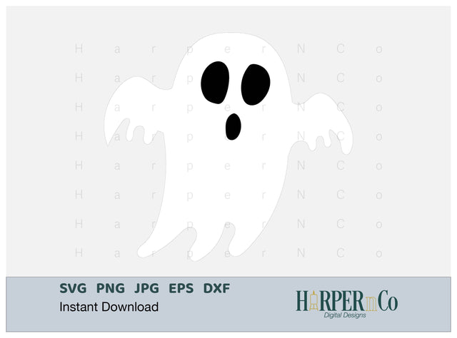 Ghost 1 SVG PNG Cut EPS File SVG HarperNCo 