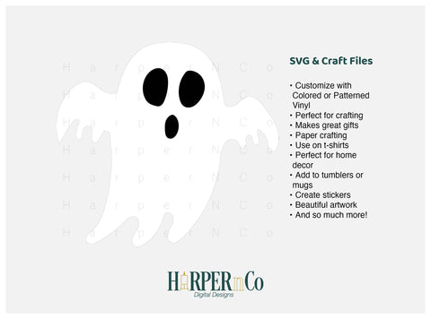 Ghost 1 SVG PNG Cut EPS File SVG HarperNCo 