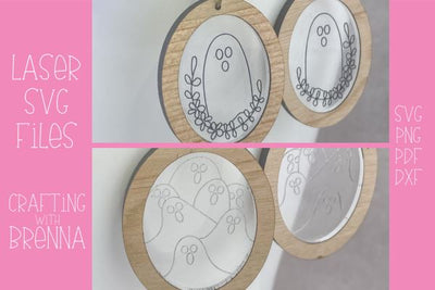 Ghost 2-Design Earrings Laser SVG File SVG Crafting With Brenna 